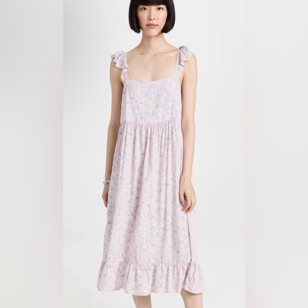 Sokee Collective Summer Flutter Dress in lavender floral size large. Nwt